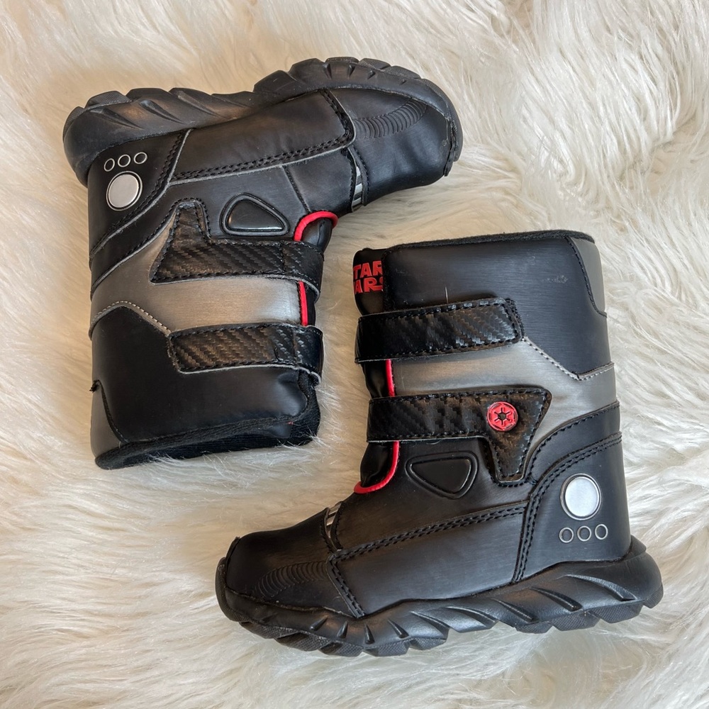 Star Wars Boots Toddler Size 10 Black Winter Snow Storm Trooper